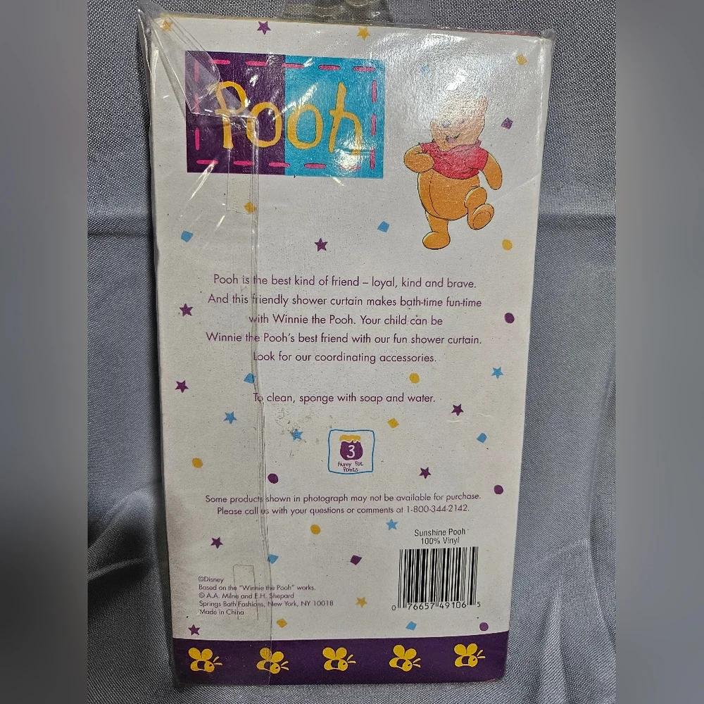 RARE! Disney Store NWT Vintage 90s Pooh & Tiger Shower Curtain Bathroom Decor